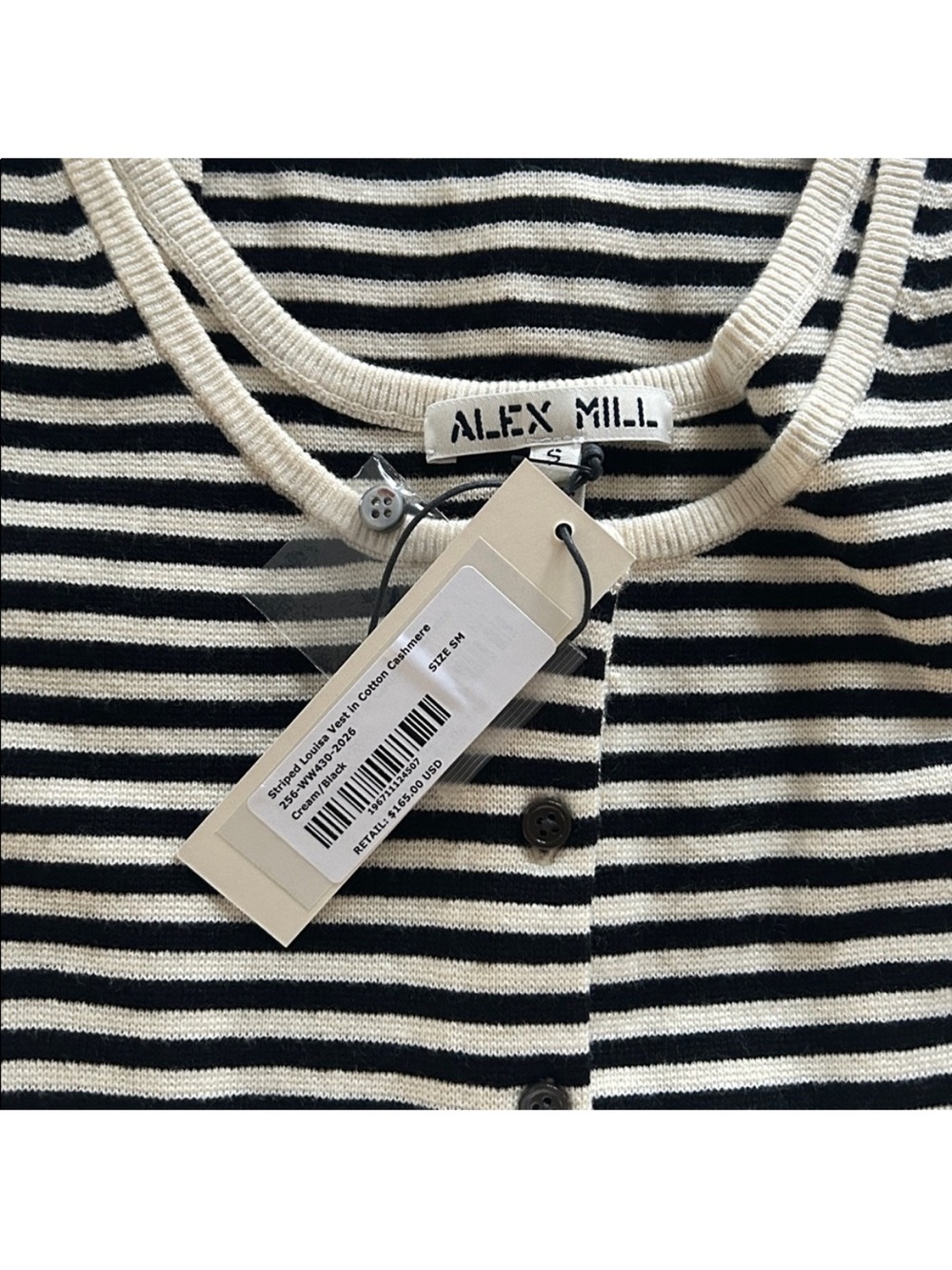 NWT • Alex Mill Louisa Striped Vest in Cotton Cashmere - Picture 5 of 6